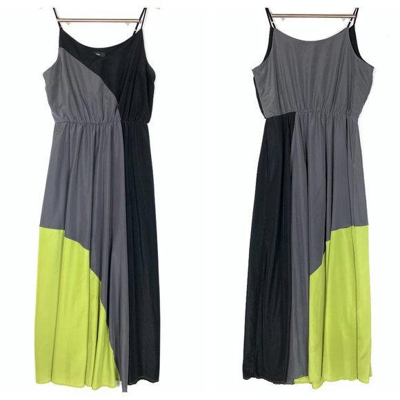 Mossimo Supply Co. Dresses & Skirts - Mossimo Green Gray Black Color Block Maxi Dress L